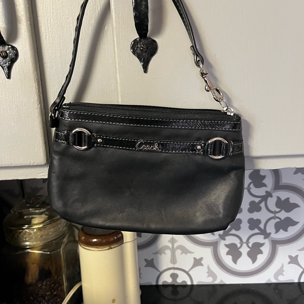 Coach Black Leather Wristlet Vintage